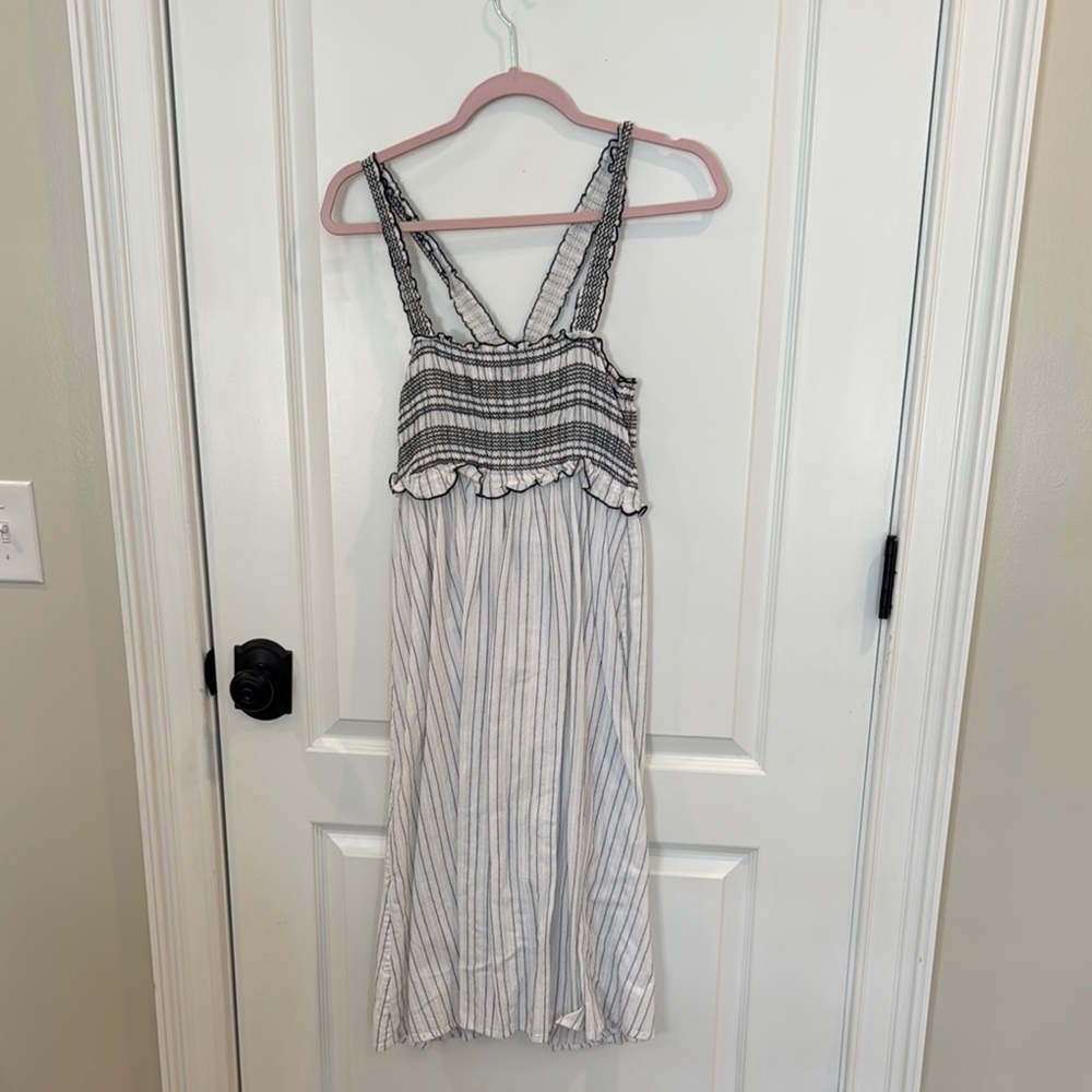 Striped Sleeveless Dress with Ruffle Detail